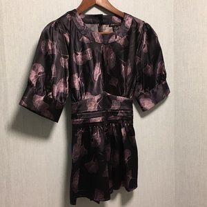 BCBGMAXAZRIA Purple Peplum blouse